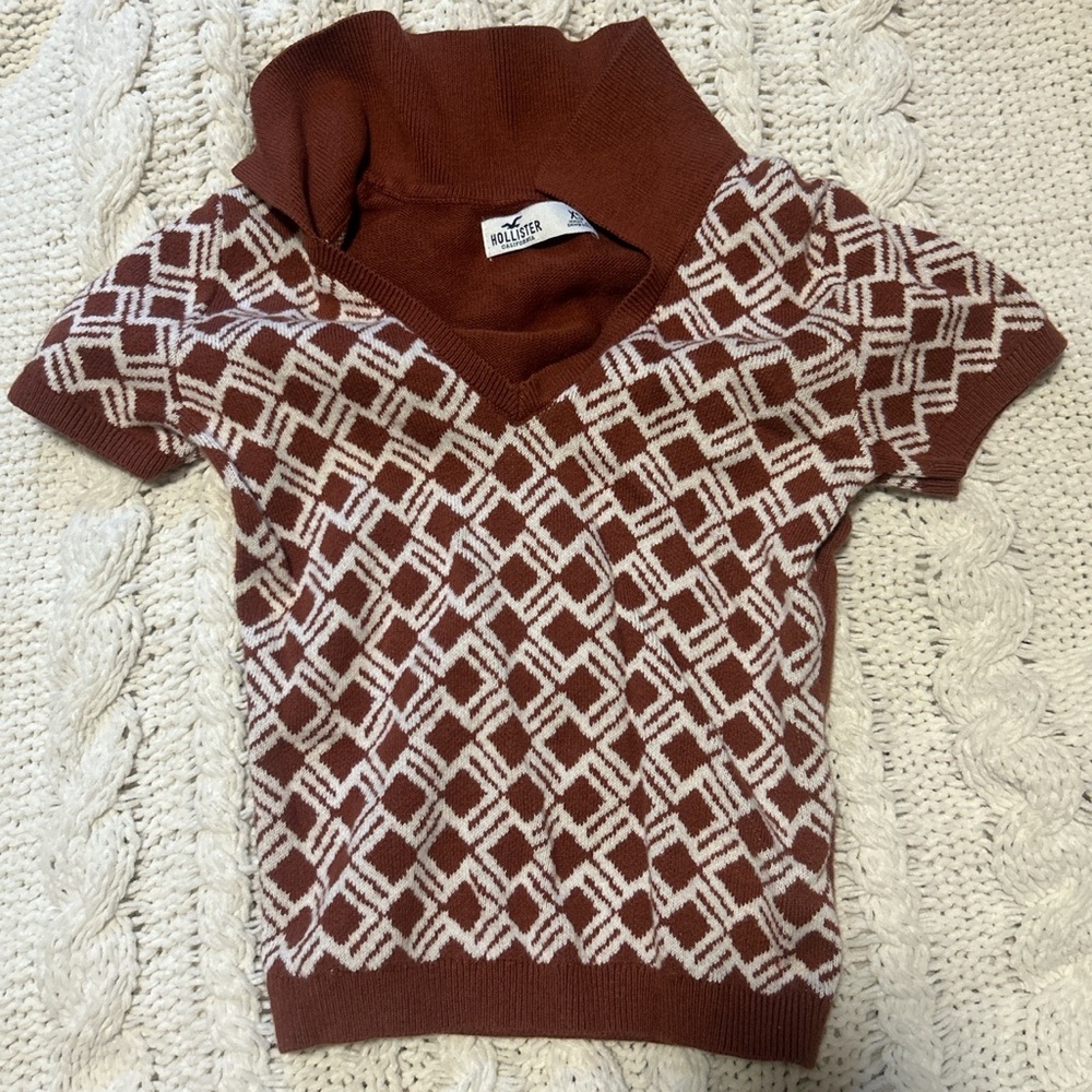 Vintage brown collared top
